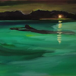 Night Swim # 2, 24 x 30 cm, oil on canvas, 2023