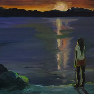 Lake - Sunset, 24 x 30 cm, oil on canvas, 2023