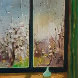 Rainy Day - Blossom, 30 x 24 cm, oil on canvas, 2023