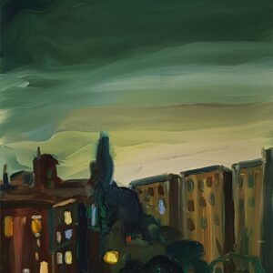 Evening - Neighborhood, 30 x 24 cm, oil on canvas, 2023