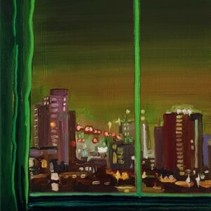 Green Window - Suburb, 30 x 24 cm, oil on canvas, 2022