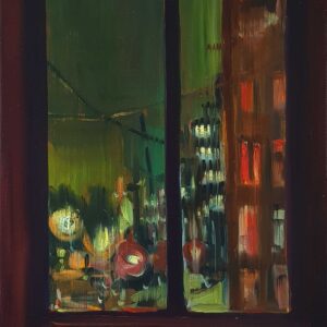 Nightview - Street, 30 x 24 cm, oil on canvas, 2023