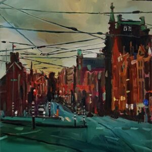 Amsterdam - Wires, 30 x 24 cm, oil on canvas, 2022
