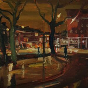 Nightview - Citylights, 30 x 24 cm, oil on canvas, 2022