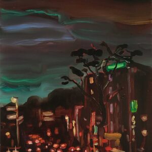 Nightcity, 30 x 24 cm, oil on canvas, 2023