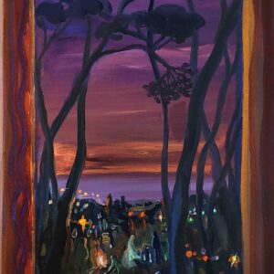 Drukke Nacht # 5, 30 x 24 cm, oil on canvas, 2023