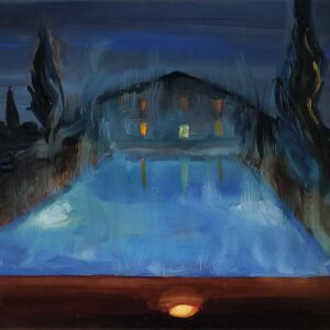 Steamy Pool, 24 x 30 cm, oil on canvas, 2023