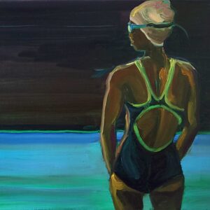 Swimmer, 24 x 30 cm, oil on canvas, 2023