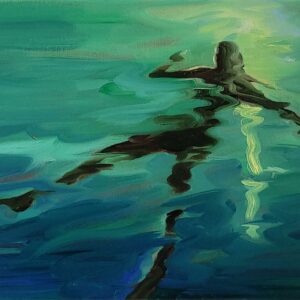 Swim # 3, 24 x 30 cm, oil on canvas, 2023