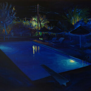 Blue Night - Pool, 85 x 95 cm, oil on canvas, 2023