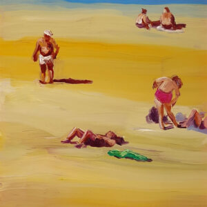 Beach - San Sebastian # 2, 20 x 17 cm, oil on perspex on wood, 2023