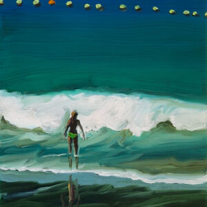 Wave - Biscay, 20 x 17 cm, oil on perspex on wood, 2023