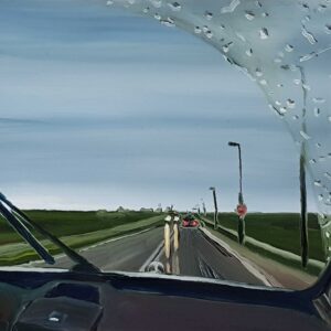Lowland - Drive # 2, 20 x 17 cm, oil on perspex on wood, 2023