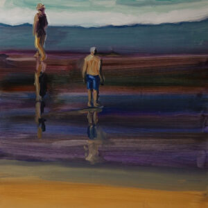 Bathers - Biscay, 30 x 24 cm, oil on paper, 2024
