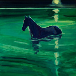 Lake - Horse, 30 x 24 cm, oil on paper, 2024