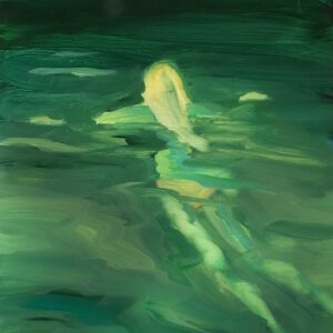 Swimmer - Blond, 30 x 24 cm, oil on paper, 2024