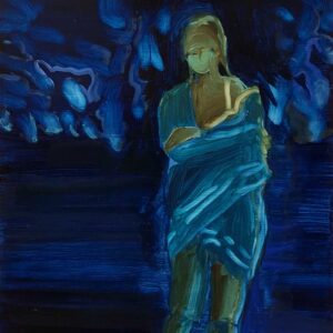 Blue Towel, 30 x 24 cm, oil on paper, 2024