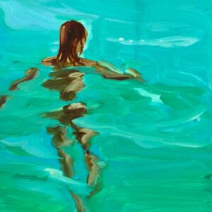 Swimmer, 30 x 24 cm, oil on paper, 2024