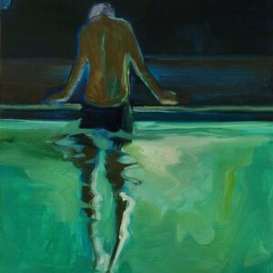 Nightswim - Boy, 30 x 24 cm, oil on paper, 2024