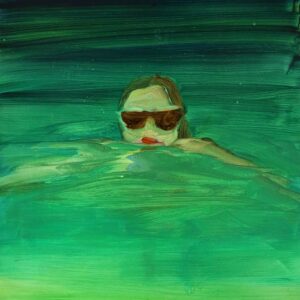 Swimmer - Glasses, 30 x 24 cm, oil on paper, 2024